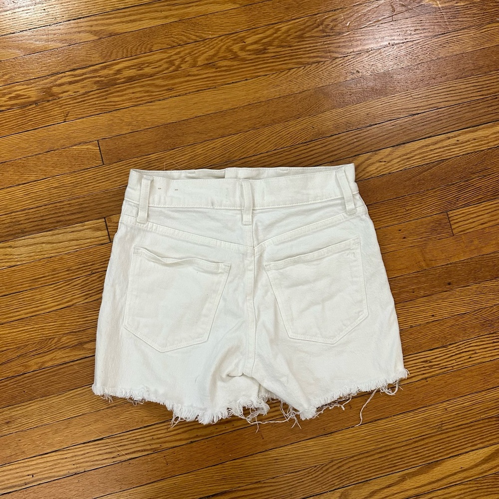 Madewell White Jean Shorts High-Waisted Distressed